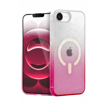 Newface Apple iPhone 16E Pummel Shiny Magsafe Kapak - Pembe