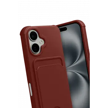 Newface Apple iPhone 17 Kelvin Kartvizitli Silikon - Bordo