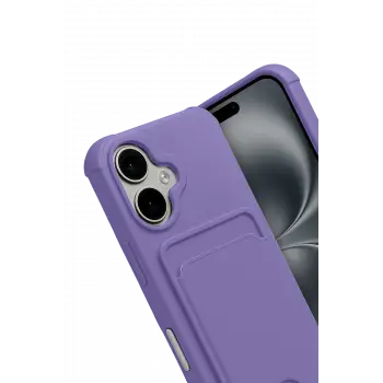 Newface Apple iPhone 17 Kelvin Kartvizitli Silikon - Lila