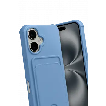 Newface Apple iPhone 17 Kelvin Kartvizitli Silikon - Mavi