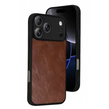 Newface Apple iPhone 17 Pro Aras Deri Kapak - Taba