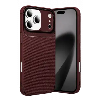 Newface Apple iPhone 17 Pro Auto Focus Karbon Kapak - Bordo
