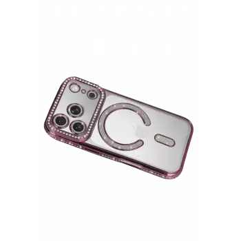 Newface Apple iPhone 17 Pro Joke Simli Magneticsafe Kılıf - Pembe