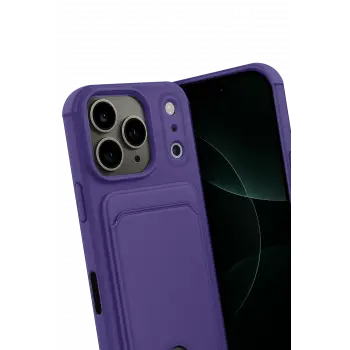 Newface Apple iPhone 17 Pro Kelvin Kartvizitli Silikon - Derin Mor