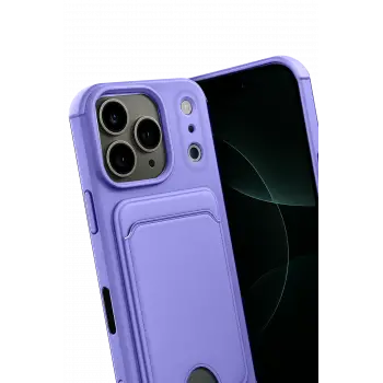 Newface Apple iPhone 17 Pro Kelvin Kartvizitli Silikon - Lila