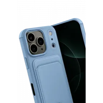 Newface Apple iPhone 17 Pro Kelvin Kartvizitli Silikon - Mavi