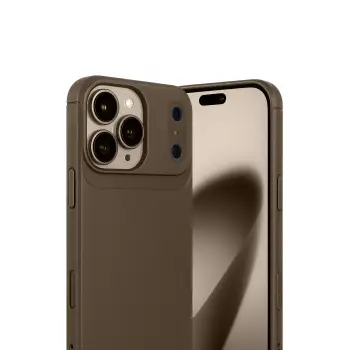Newface Apple iPhone 17 Pro Max Auto Focus Karbon Kapak - Kahverengi