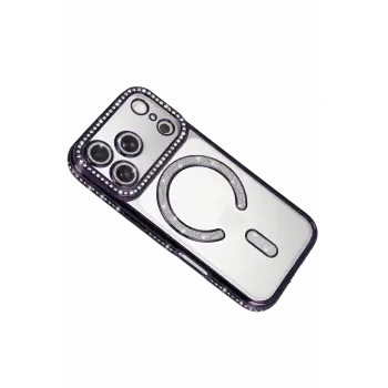 Newface Apple iPhone 17 Pro Max Joke Simli Magneticsafe Kılıf - Derin Mor