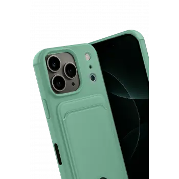 Newface Apple iPhone 17 Pro Max Kelvin Kartvizitli Silikon - Açık Yeşil