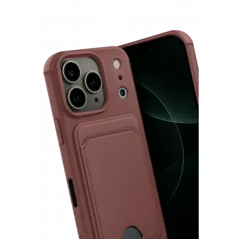 Newface Apple iPhone 17 Pro Max Kelvin Kartvizitli Silikon - Bordo