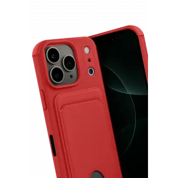 Newface Apple iPhone 17 Pro Max Kelvin Kartvizitli Silikon - Kırmızı