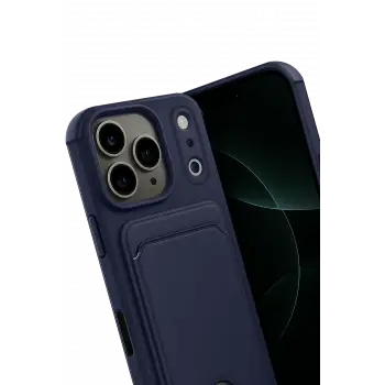 Newface Apple iPhone 17 Pro Max Kelvin Kartvizitli Silikon - Lacivert