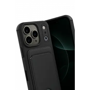 Newface Apple iPhone 17 Pro Max Kelvin Kartvizitli Silikon - Siyah