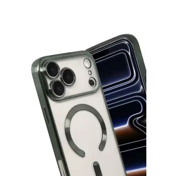 Newface Apple iPhone 17 Pro Max Kross Magneticsafe Kapak - Koyu Yeşil