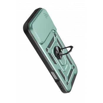 Newface Apple iPhone 17 Pro Max Pars Lens Yüzüklü Silikon - Yeşil