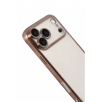 Newface Apple iPhone 17 Pro Max Razer Lensli Silikon - Çöl Titanyum