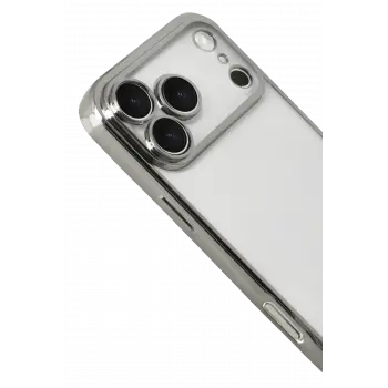 Newface Apple iPhone 17 Pro Max Razer Lensli Silikon - Gümüş