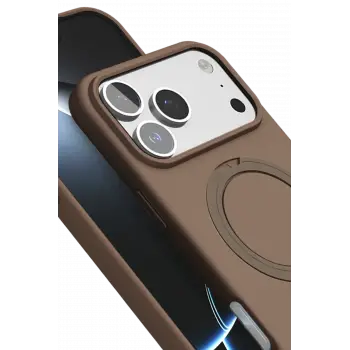 Newface Apple iPhone 17 Pro Max Regal Magsafe Standlı Kapak - Çöl Titanyum