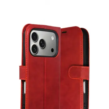 Newface Apple iPhone 17 Pro Max Trend S Plus Kapaklı Kılıf - Kırmızı