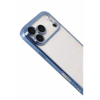 Newface Apple iPhone 17 Pro Razer Lensli Silikon - Açık Mavi