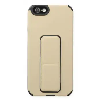 Newface Apple iPhone 6 Kılıf Mega Standlı Silikon - Gold