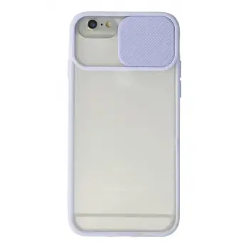 Newface Apple iPhone 6 Kılıf Palm Buzlu Kamera Sürgülü Silikon - Lila