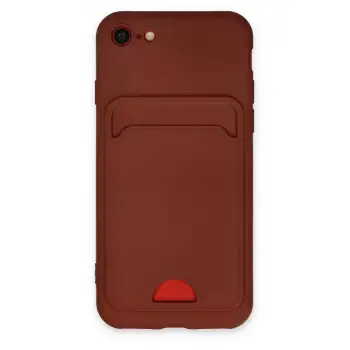 Newface Apple iPhone 7 Kılıf Kelvin Kartvizitli Silikon - Bordo