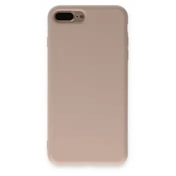 Newface Apple iPhone 7 Plus Kılıf Nano içi Kadife Silikon - Pudra