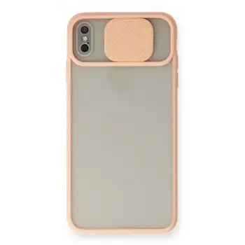 Newface Apple iPhone X Kılıf Palm Buzlu Kamera Sürgülü Silikon - Pembe
