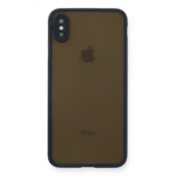 Newface Apple iPhone XS Max Kılıf Montreal Silikon Kapak - Lacivert