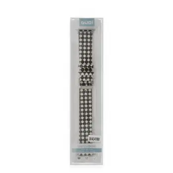 Newface Apple Watch 38mm Karo Motif Kordon - Siyah