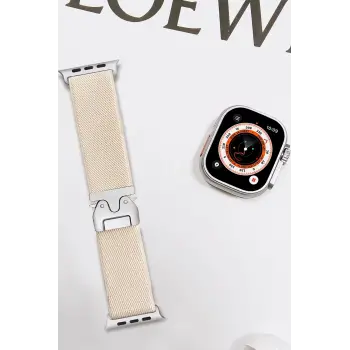 Newface Apple Watch 42mm Forest Kumaş Kordon - Krem