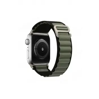 Newface Apple Watch 42mm Mountain Kordon - Siyah-Yeşil