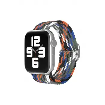 Newface Apple Watch 42mm Star Kordon - Gri-Turuncu