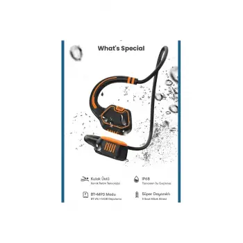 Newface AS9 Suya Dayanıklı Bluetooth Kulaklık - Siyah