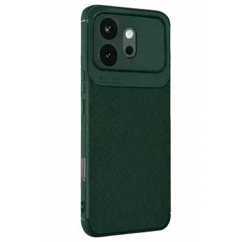 Newface Huawei Honor 600 Auto Focus Karbon Kapak - Koyu Yeşil
