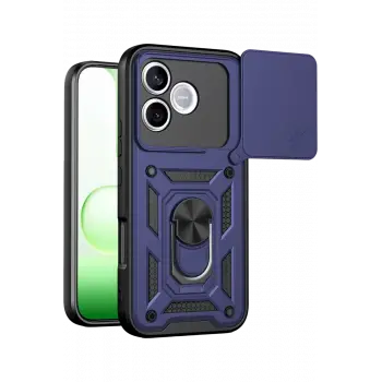 Newface Huawei Honor 600 Lite Pars Lens Yüzüklü Silikon - Lacivert