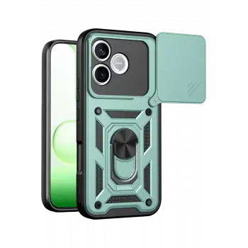 Newface Huawei Honor 600 Lite Pars Lens Yüzüklü Silikon - Yeşil