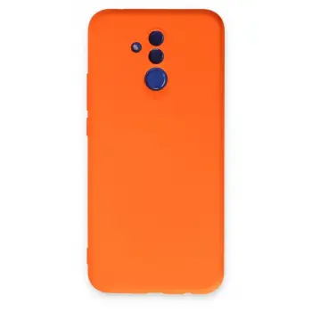 Newface Huawei Mate 20 Lite Kılıf Nano içi Kadife Silikon - Turuncu