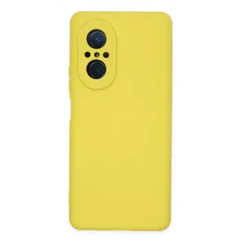 Newface Huawei Nova 9 SE Kılıf Nano içi Kadife Silikon - Sarı
