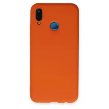 Newface Huawei P20 Lite Kılıf Nano içi Kadife Silikon - Turuncu