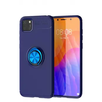Newface Huawei Y5P Kılıf Range Yüzüklü Silikon - Mavi
