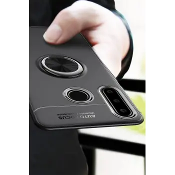 Newface Huawei Y6P Kılıf Range Yüzüklü Silikon - Mavi