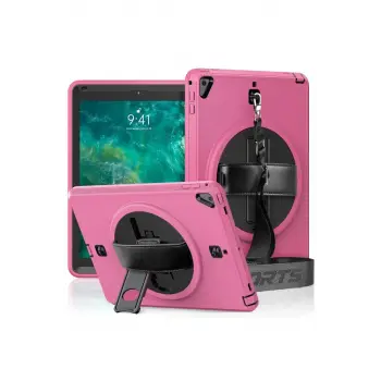 Newface Apple iPad 5 Air 9.7 Kılıf Strap-C Otterbox Tablet Kapak - Pembe