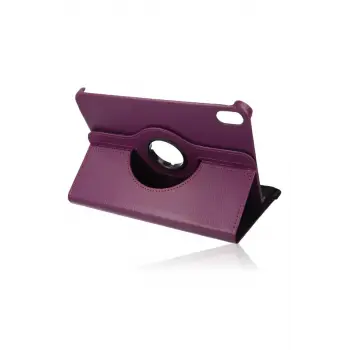 Newface Apple iPad Mini 6 Kılıf 360 Tablet Deri Kılıf - Mürdüm