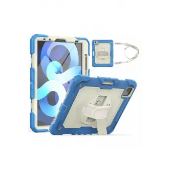 Newface Apple iPad Pro 11 (2020) Kılıf Strap New Tablet Kapak - Mavi