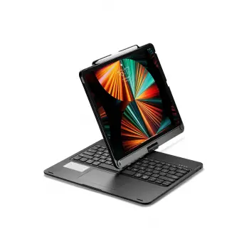 Newface iPad Pro 12.9 (2021) Kılıf Magic Dönen Klavyeli Tablet Kılıf - Siyah