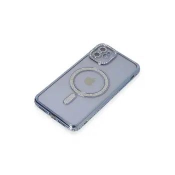 Newface Apple iPhone 11 Kılıf Joke Simli Magneticsafe Kılıf - Mavi