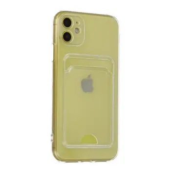 Newface iPhone 11 Kılıf Kart Şeffaf Silikon - Şeffaf