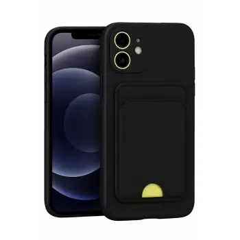 Newface Apple iPhone 11 Kılıf Kelvin Kartvizitli Silikon - Siyah